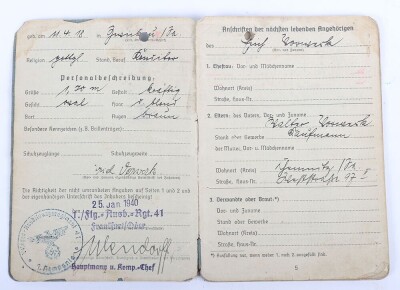 WW2 German Luftwaffe Afrikakorps DAK Soldbuch to Uffz. K. Kowanack, Flak unit in Afrika - 8