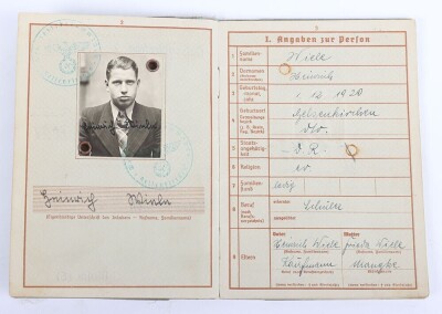 WW2 German Wehrpass to Uffz. Heinrich Wiele, Flak-Btl. 605, later service in Afrika - 4