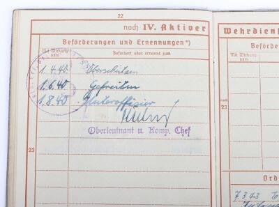 WW2 German Wehrpass to Uffz. Heinrich Wiele, Flak-Btl. 605, later service in Afrika - 12