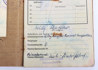 WW2 German Soldbuch to Willi Scheffer, Kriegsmarine Coastal Artillery Unit in Croatia - 9