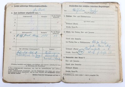 WW2 German Soldbuch to Feldwebel Wilhelm Fultz, Kfz.-Instandsetzungs-Kompanie 153 Kurland 1945 - 10