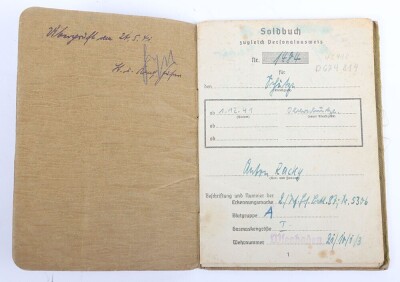WW2 German Soldbuch to Obersch&uuml;tze Anton Racky, Sch&uuml;tzen-Regiment 104, 15. Panzer-Division, Afrika - 4