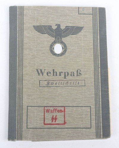 WW2 German Waffen-SS Wehrpass to SS-Unterscharf&uuml;hrer Franz Armann, SS-Totenkopf Art.Ers.Abt. Dachau, later SS-Artillerie-Regiment 5 &ldquo;Wiking&rdquo;