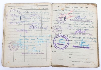 WW2 German Soldbuch to Feldwebel Wilhelm Fultz, Kfz.-Instandsetzungs-Kompanie 153 Kurland 1945 - 7
