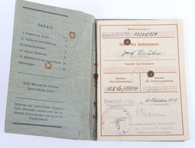 WW2 German Wehrpass to Josef Be&uuml;ker, former SA member, Generalkommando II. Fallschirm-Korps, Normandy 1944 - 3