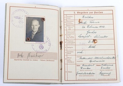WW2 German Wehrpass to Josef Be&uuml;ker, former SA member, Generalkommando II. Fallschirm-Korps, Normandy 1944 - 4