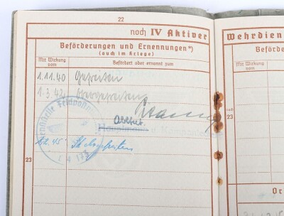 WW2 German Wehrpass to Josef Be&uuml;ker, former SA member, Generalkommando II. Fallschirm-Korps, Normandy 1944 - 7