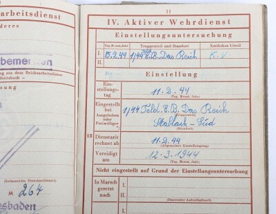 WW2 German Wehrpass to Josef Be&uuml;ker, former SA member, Generalkommando II. Fallschirm-Korps, Normandy 1944 - 13