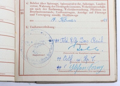 WW2 German Wehrpass to Josef Be&uuml;ker, former SA member, Generalkommando II. Fallschirm-Korps, Normandy 1944 - 16