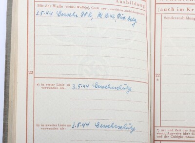 WW2 German Waffen-SS Wehrpass to SS-Sch&uuml;tze Stefan Forny, SS-Feld-Ersatz-Btl. &ldquo;Frundsberg&rdquo; - 6
