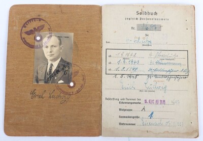 WW2 German Soldbuch to SS-Unterscharf&uuml;hrer Erich Ludwig, SS-Gebirgs-Division &ldquo;Nord&rdquo;