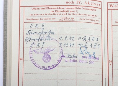 WW2 German Waffen-SS Wehrpass to SS-Unterscharf&uuml;hrer Franz Armann, SS-Totenkopf Art.Ers.Abt. Dachau, later SS-Artillerie-Regiment 5 &ldquo;Wiking&rdquo; - 10