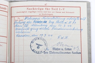 WW2 German Waffen-SS Wehrpass to SS-Unterscharf&uuml;hrer Franz Armann, SS-Totenkopf Art.Ers.Abt. Dachau, later SS-Artillerie-Regiment 5 &ldquo;Wiking&rdquo; - 13
