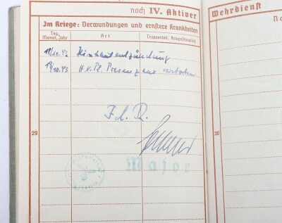 WW2 German Wehrpass to Obergefreiter Franz Hoffmann, Division &ldquo;Hermann G&ouml;ring&rdquo;, Italy 1943 - 14