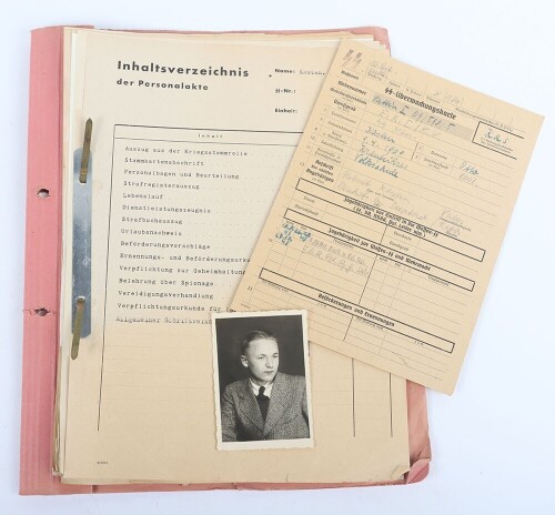 WW2 German SS Personnel File to SS-Unterscharf&uuml;hrer Otto Kasten, Waffen-SS Erg&auml;nzungsamt Ostsee, SS-Polizei Panzergrenadier Division
