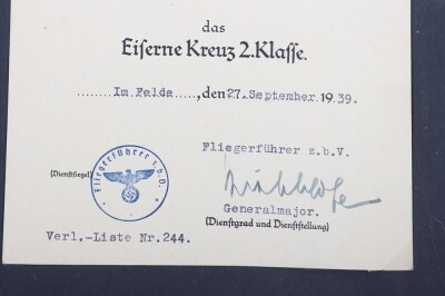 Luftwaffe Award Document Grouping to Uffz. P. Pawlik, Air Gunner of 1.(F)/124 - 11