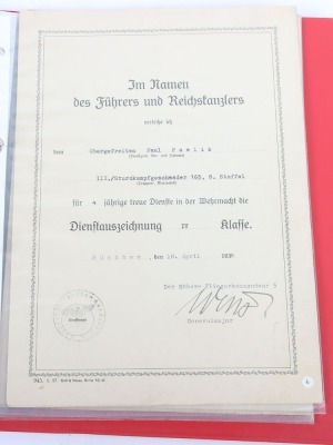 Luftwaffe Award Document Grouping to Uffz. P. Pawlik, Air Gunner of 1.(F)/124 - 16