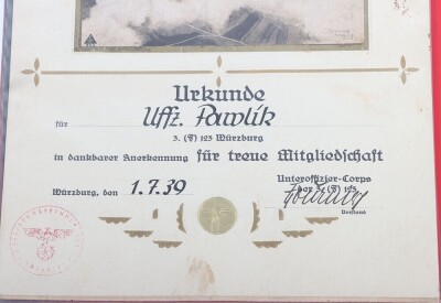 Luftwaffe Award Document Grouping to Uffz. P. Pawlik, Air Gunner of 1.(F)/124 - 23