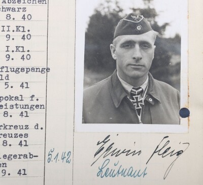 Personal File of Luftwaffe Ace Erwin Fleig Who Was Credited with 66 Confirmed Aerial Victories with Jagdgeschwader 51 - 2