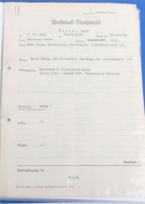 Personal File of Luftwaffe Ace Erwin Fleig Who Was Credited with 66 Confirmed Aerial Victories with Jagdgeschwader 51 - 3