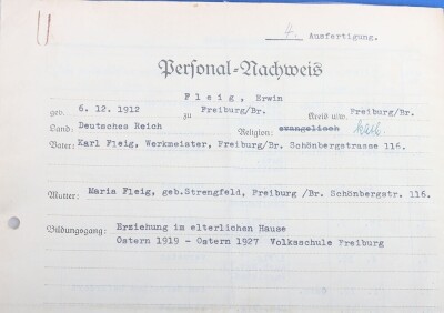 Personal File of Luftwaffe Ace Erwin Fleig Who Was Credited with 66 Confirmed Aerial Victories with Jagdgeschwader 51 - 4