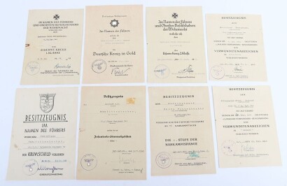 WW2 German Award Document Grouping to Leutnant Fritz Wittenbecher, 8./J&auml;ger-Regiment 741, 114. J&auml;ger-Division