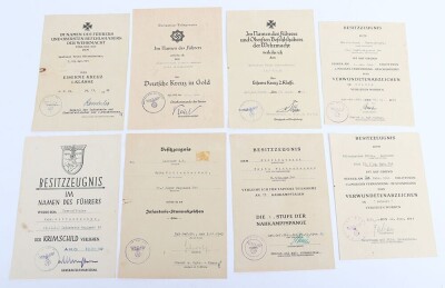 WW2 German Award Document Grouping to Leutnant Fritz Wittenbecher, 8./J&auml;ger-Regiment 741, 114. J&auml;ger-Division - 2