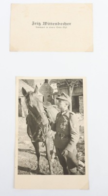 WW2 German Award Document Grouping to Leutnant Fritz Wittenbecher, 8./J&auml;ger-Regiment 741, 114. J&auml;ger-Division - 29