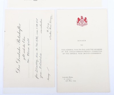 Grouping of Three Pre-War Anglo-German Diplomatic Documents Connected with Vice-Admiral von Trotha and the Imperial War Graves Commission - 3