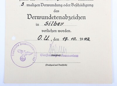WW2 German Award Document Grouping to Leutnant Wilhelm Siebert, Infanterie-Regiment 15, 29. Infanterie-Division - 4