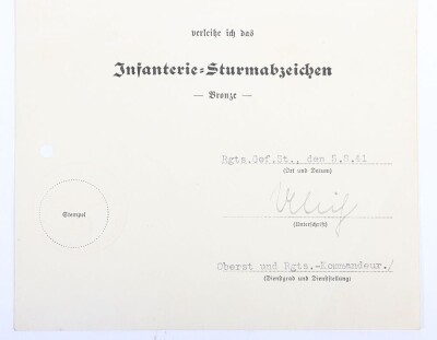 WW2 German Award Document Grouping to Leutnant Wilhelm Siebert, Infanterie-Regiment 15, 29. Infanterie-Division - 10