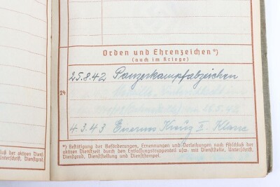 Wehrpass and Panzer Assault Badge recommendation document to a Panther tank crewman, 116. Panzer-Division &ldquo;Windhund&rdquo; - 10