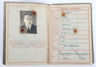 Wehrpass and Panzer Assault Badge recommendation document to Panther tank radio operator Karl Daubert, 116. Panzer-Division &ldquo;Windhund&rdquo; - 9