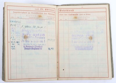 Wehrpass and Panzer Assault Badge recommendation document to Panther tank radio operator Karl Daubert, 116. Panzer-Division &ldquo;Windhund&rdquo; - 13