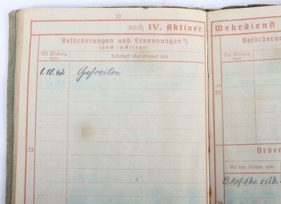 Wehrpass and Panzer Assault Badge recommendation document to Panther tank radio operator Karl Daubert, 116. Panzer-Division &ldquo;Windhund&rdquo; - 16