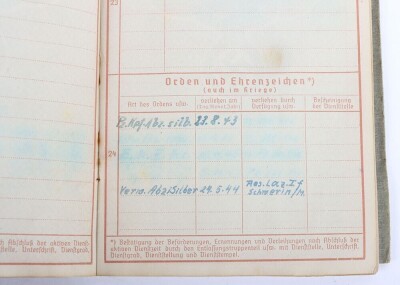 Wehrpass and Panzer Assault Badge recommendation document to Panther tank radio operator Karl Daubert, 116. Panzer-Division &ldquo;Windhund&rdquo; - 17