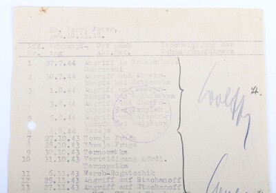 WW2 German Panzer Award Document Grouping to Leutnant Peter Bore, 24. Panzer-Division - 19
