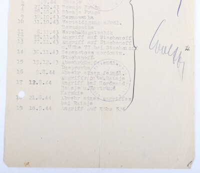 WW2 German Panzer Award Document Grouping to Leutnant Peter Bore, 24. Panzer-Division - 20