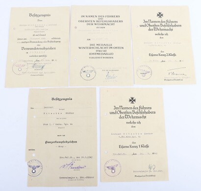 WW2 German Award Document Grouping to Oberleutnant G&uuml;nther Nitschke, 17. Panzer-Division