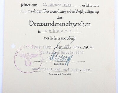 WW2 German Award Document Grouping to Oberleutnant G&uuml;nther Nitschke, 17. Panzer-Division - 5