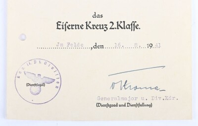 WW2 German Award Document Grouping to Oberleutnant G&uuml;nther Nitschke, 17. Panzer-Division - 13