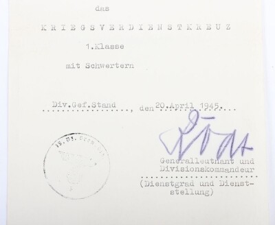 WW2 German Award Document Grouping to Unteroffizier F. Dombacher, 15. Panzergrenadier-Division - 9