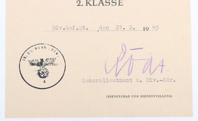 WW2 German Award Document Grouping to Unteroffizier F. Dombacher, 15. Panzergrenadier-Division - 13