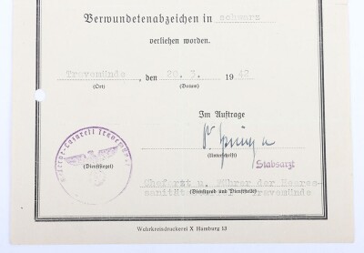 WW2 German Award Document Group to Obergefreiter K. Hick, Panzer-Regiment 27, 19. Panzer-Division. - 6