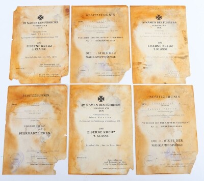 Important WW2 German Group of six Award Documents to Members of 116. Panzer-Division &ldquo;Windhund - 2