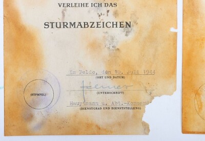 Important WW2 German Group of six Award Documents to Members of 116. Panzer-Division &ldquo;Windhund - 12