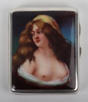 A silver and enamel import cigarette case, Skinner & Co, 1900 marked .925