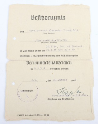 Soldbuch and Award Document Grouping to Oberleutnant Liesenfeld, Member of Geb. Jg. Btl. 201 - 13