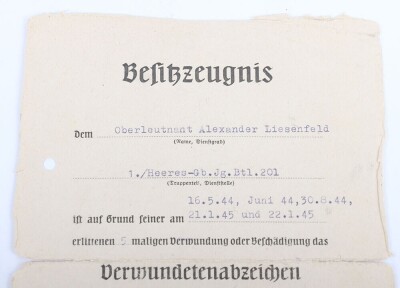 Soldbuch and Award Document Grouping to Oberleutnant Liesenfeld, Member of Geb. Jg. Btl. 201 - 14