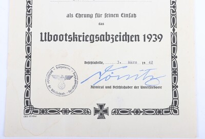 WW2 German Kriegsmarine U-Boat KIA Document Group to Maschinengefr. Theodor Fuchs, KIA on U-656 - 6